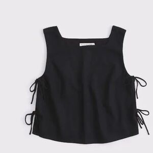 Apron Linen-Blend Set Top